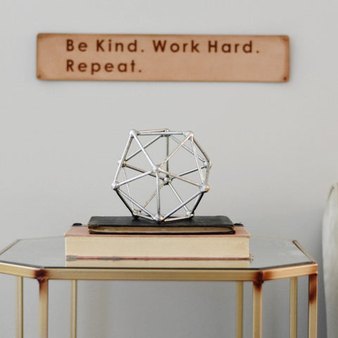 Leather Sign | Be kind work hard repeat